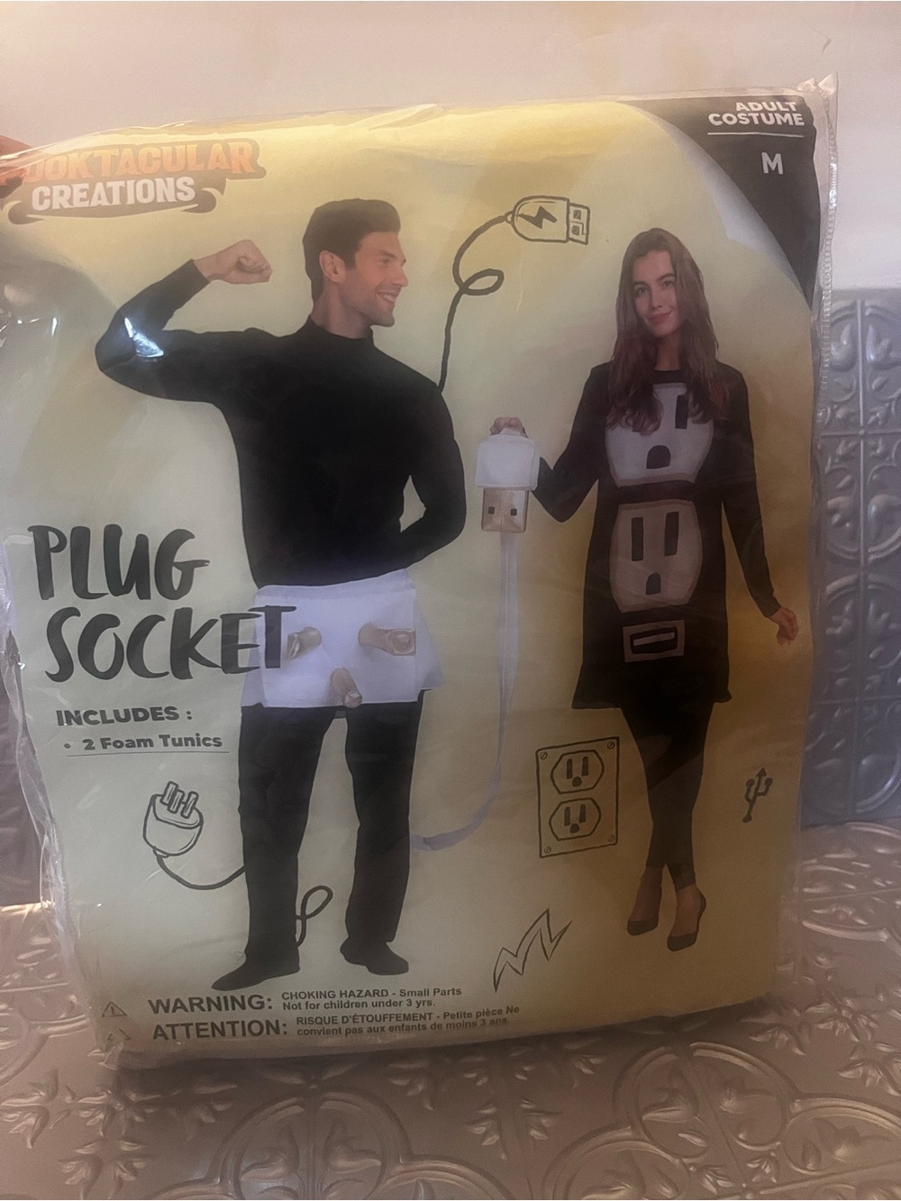 Plug & Socket Adult Costume - Cream